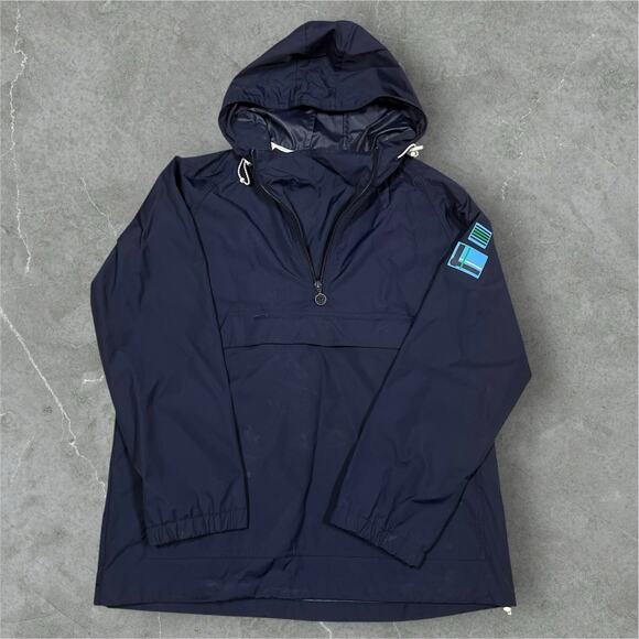 Tory Burch 'Tory Sport' Quarter Zip Windbreaker Small Shell Jacket Pouch Pocket - Picture 1 of 12